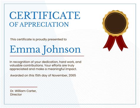 Eneditable Certificate Of Appreciation Template