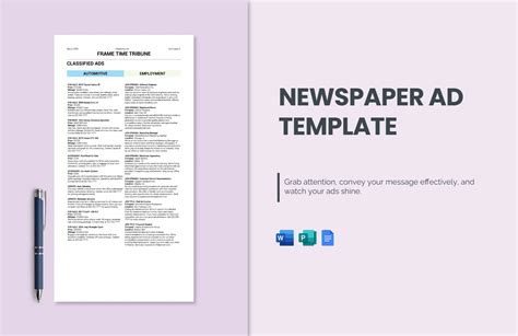 Eneditable Newspaper Ad Template