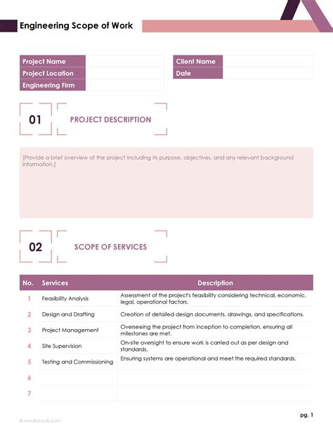 Enelectrical Scope Of Work Template