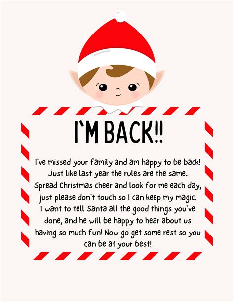 Enelf On Shelf Note Template