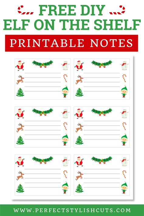 Enelf On The Shelf Note Template