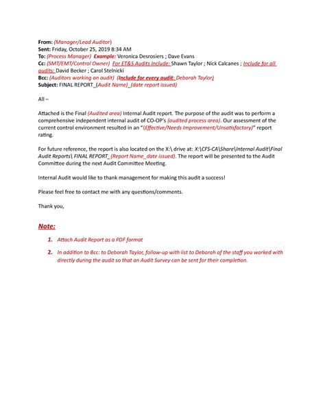 Enemail Audit Template