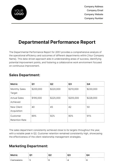 Enemail Performance Report Template