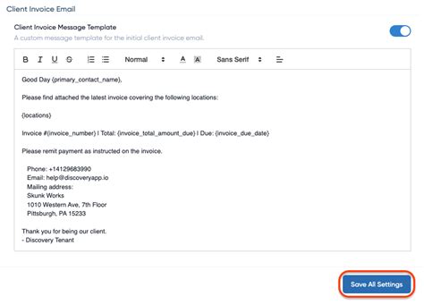 Enemail Template For Sending Invoice To Client