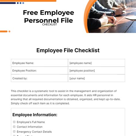 Enemployee File Checklist Template Excel