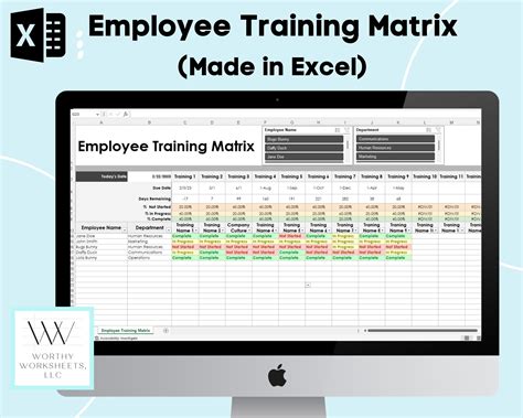 Enemployee Training Matrix Template Excel