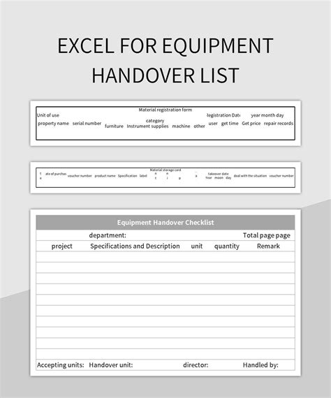 Enequipment List Template Excel