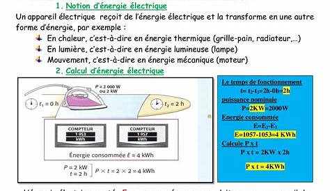 Energie Electrique Unite électrique Cours Et Exercices AlloSchool