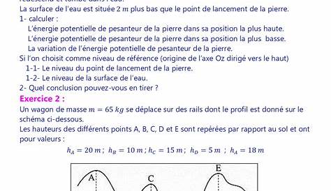 Energie potentiélle et mécanique Exercices .pdf Pendule