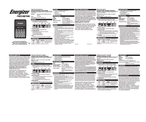 Energizer Universal Battery Charger Instructions