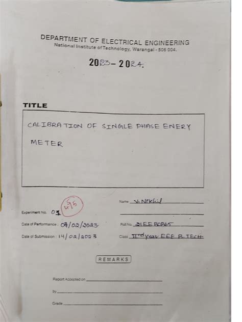 Energy Meter Experiment Pdf