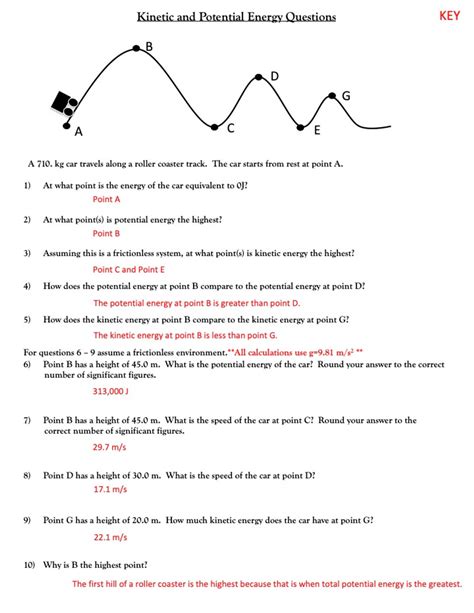 Energy Physics Worksheets