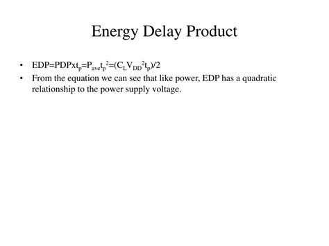 Energydelay Product