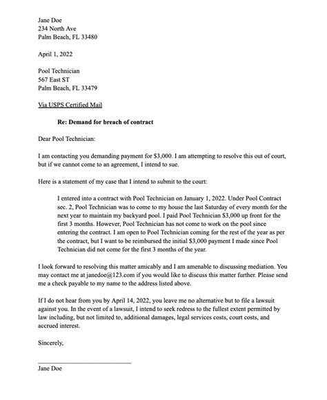 Enestimate Letter Template