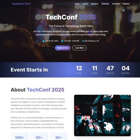 Enevent Html Template