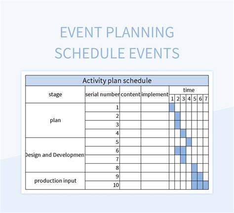 Enevent Planning Excel Template