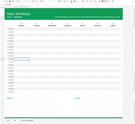 Enevent Schedule Template Google Sheets