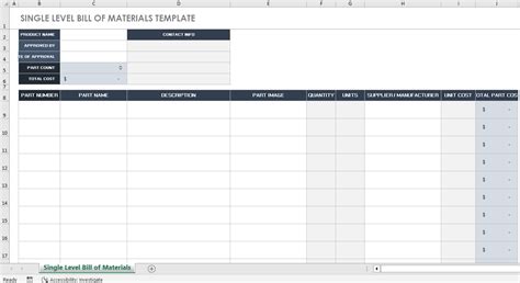 Enexcel Bom Template