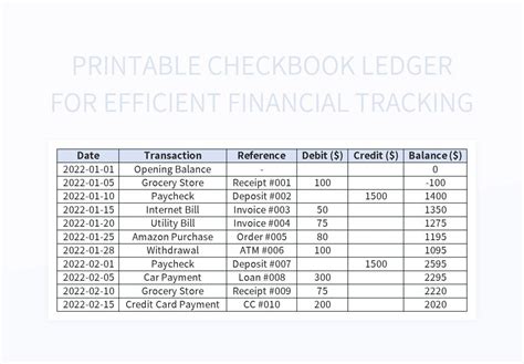 Enexcel Checkbook Template