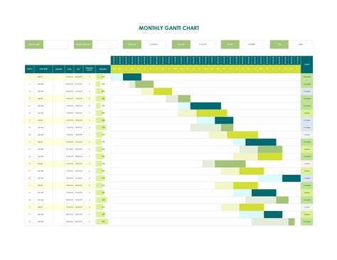Enexcel Gantt Chart Monthly Template