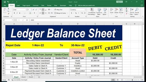 Enexcel Ledger Template With Debits And Credits