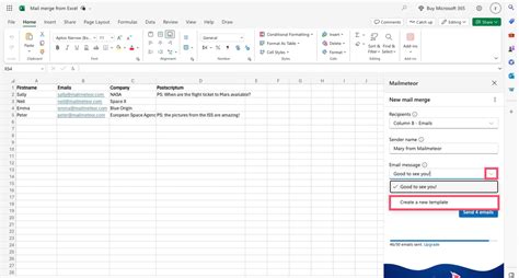 Enexcel Mail Merge Template