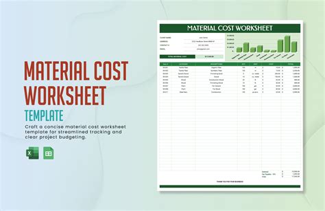 Enexcel Material Cost Template