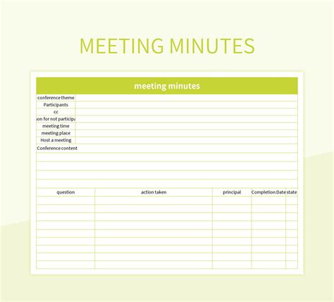 Enexcel Meeting Minutes Template