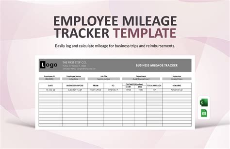 Enexcel Mileage Tracker Template