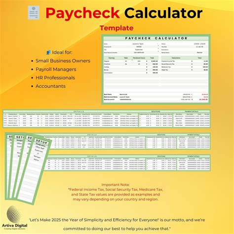Enexcel Paycheck Calculator Template