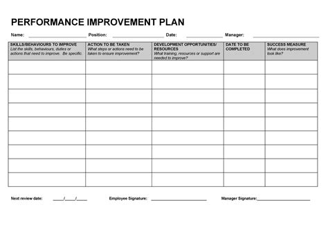 Enexcel Performance Improvement Plan Template