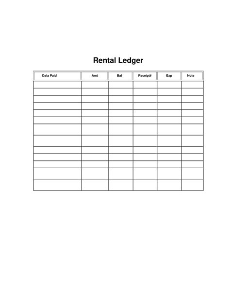 Enexcel Rent Ledger Template