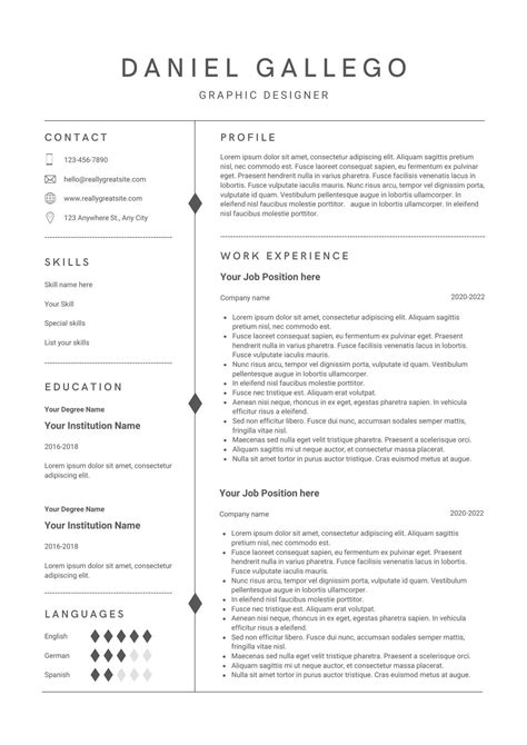 Enexcel Resume Template Free