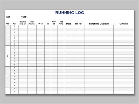 Enexcel Running Log Template