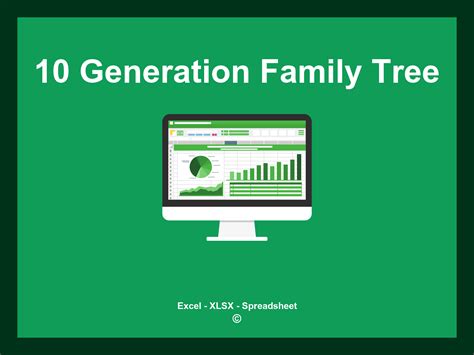 Enexcel Spreadsheet 10 Generation Family Tree Template Excel
