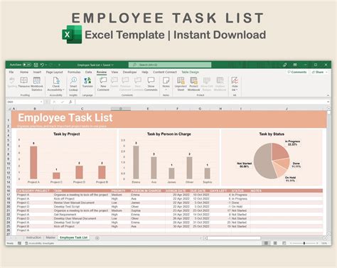 Enexcel Spreadsheet Employee Task List Template