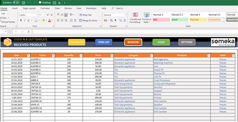Enexcel Spreadsheet Template For Tracking Stocks