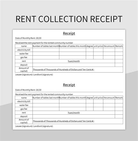 Enexcel Template For Rent Collection