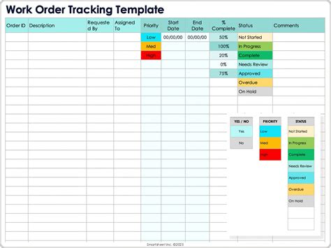 Enexcel Work Order Tracking Template