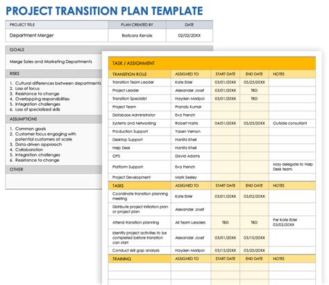 Enexecutive Transition Plan Template