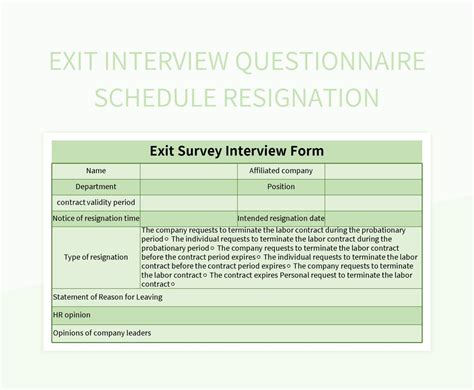 Enexit Interview Questionnaire Template