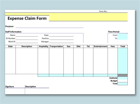 Enexpenses Claim Form Template Excel
