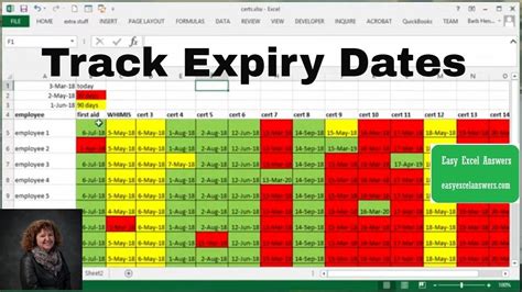 Enexpiration Date Tracking Excel Template