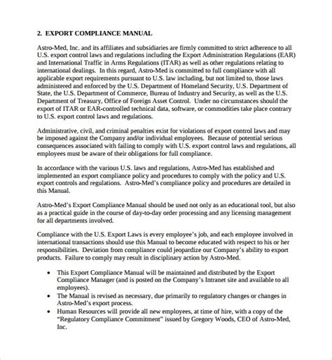 Enexport Compliance Manual Template