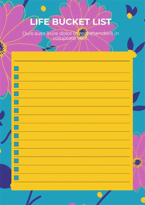 Enfall Bucket List Template