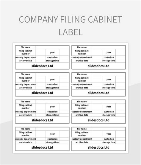 Enfile Cabinet Label Template