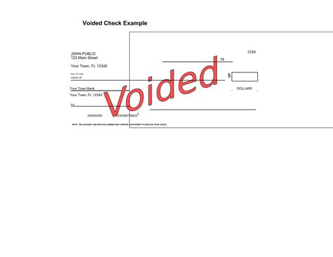 Enfillable Voided Check Template