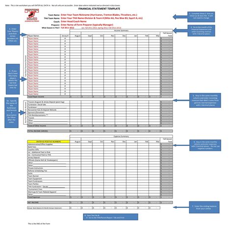 Enfinancial Statement Excel Template Free