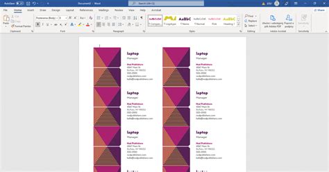 Enflashcards Template Word