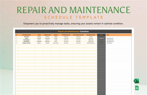 Enfleet Maintenance Excel Template